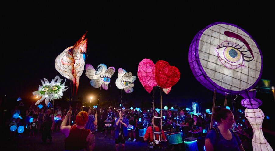 Lantern parade at night